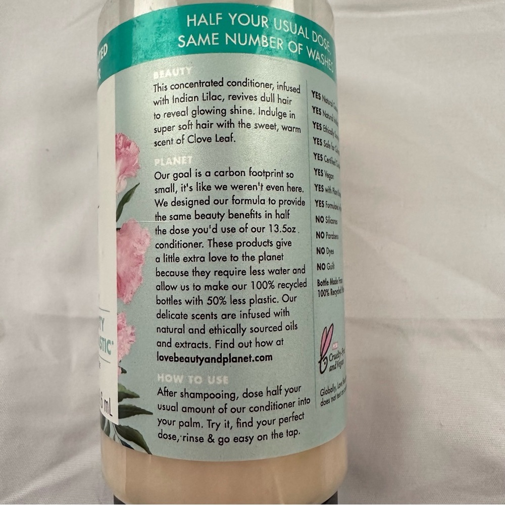 Love Beauty and Planet 2X Concentrated Conditioner Indian Lilac & Clove 6.75 oz - Picture 3 of 6